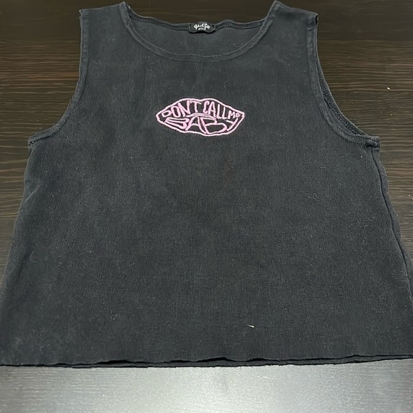 Brandy Melville Tops - Brandi Melville don’t call me baby ribbed tank top